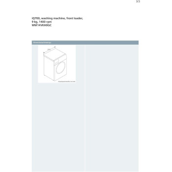 Siemens Freestanding Frontload Washing Machine, 9Kg, 1400 RPM, White, WM14VKH0GC, 1 Year Warranty