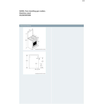Siemens 60 Cm Freestanding Gas Cooker With Sabaf Burners, Hg2M30E50M, Silver, 1 Year Warranty
