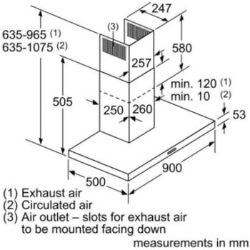 Siemens 90 Cm Wall Mounted Cooker Hood, Box Design, LC97BHM50B, 1 Year Warranty