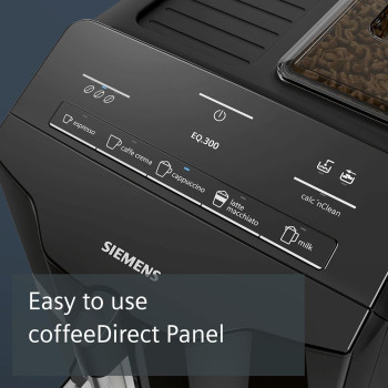 Siemens EQ 300 Bean To Cup Automatic Coffee Machine, Black, TI351209GB, 1 Year Warranty