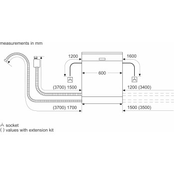 Siemens iQ300 Free Standing Dishwasher, 60 Cm, White, SN23HW65MM, 1 Year Warranty
