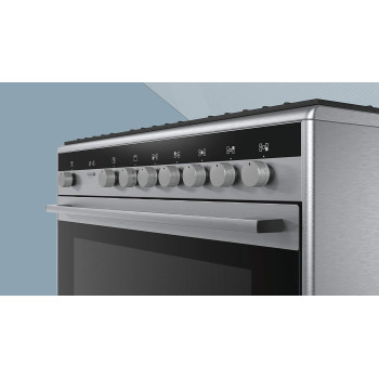 Siemens iQ100 Range Cooker, 112 Liters, Hg73G8357M, Silver, 1 Year Warranty