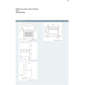 Siemens iQ100 Range Cooker, 112 Liters, Hg73G8357M, Silver, 1 Year Warranty