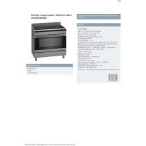 Seimens 90 x 60 Cm, 5 Ceramic Hobs Stainless Steel Cooker Oven With Large Capacity Oven, 112 Liters, HK9K9V850M, 1 Year Warranty