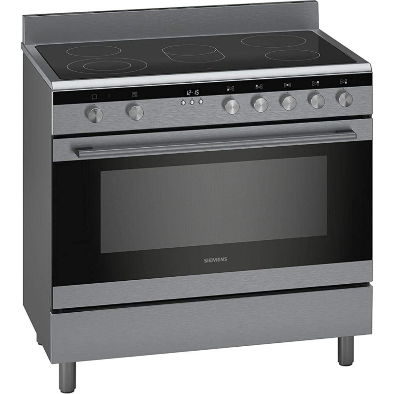 Seimens 90 x 60 Cm, 5 Ceramic Hobs Stainless Steel Cooker Oven With Large Capacity Oven, 112 Liters, HK9K9V850M, 1 Year Warranty