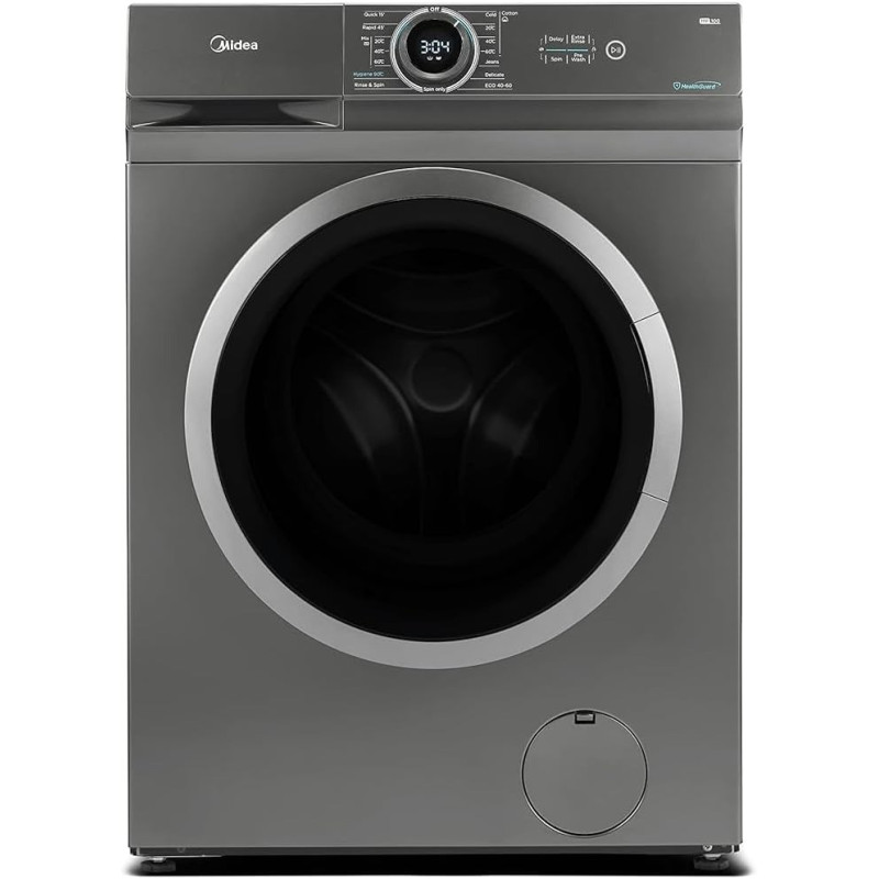 Midea 8Kg Front Load Washing Machine With BLDC Inverter Motor, 1400 RPM, 15 Programs, Fully Automatic Washer With Lunar Dial, Integrated Digital Control LED Display, MF100W80BTGCC, 1 Year Warranty