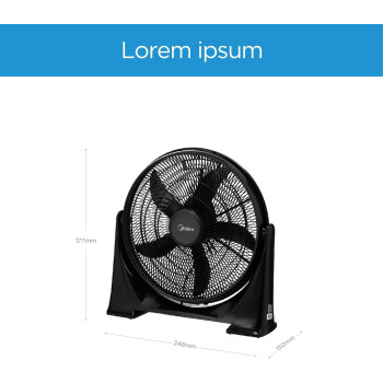 Midea 50W Powerful 5 Leaf Heavy Duty Box Fan With 3 Energy Efficient Speed Settings, Compact Design, Lightweight, Strong Air Flow, Table Fan For Home, Kids Room And Office, FB5017H, 1 Year Warranty