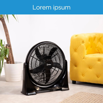 Midea 50W Powerful 5 Leaf Heavy Duty Box Fan With 3 Energy Efficient Speed Settings, Compact Design, Lightweight, Strong Air Flow, Table Fan For Home, Kids Room And Office, FB5017H, 1 Year Warranty