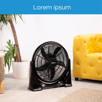 Midea 50W Powerful 5 Leaf Heavy Duty Box Fan With 3 Energy Efficient Speed Settings, Compact Design, Lightweight, Strong Air Flow, Table Fan For Home, Kids Room And Office, FB5017H, 1 Year Warranty