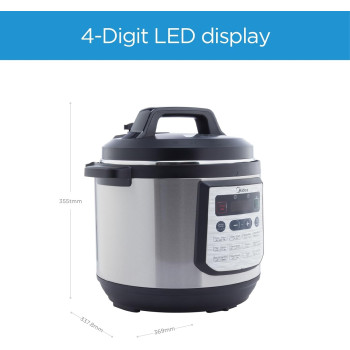 Midea 8L, 20 In 1 Multifunctional Electric Pressure Cooker, 20 Pre Set Menu Smart Cooking Programs With LED Display And Indicator, Aluminum Inner Pot, Auto Keep Warm, MY-CS8001, 1 Year Warranty