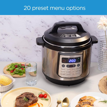 Midea 8L, 20 In 1 Multifunctional Electric Pressure Cooker, 20 Pre Set Menu Smart Cooking Programs With LED Display And Indicator, Aluminum Inner Pot, Auto Keep Warm, MY-CS8001, 1 Year Warranty