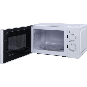 Midea 20 Liters Solo Microwave Oven With 5 Power Levels, 700W, Child Safety Lock, Defrost Function, 35 Minutes Timer, Fast Reheat, Push Button Door Opening, Good For Home And Office, White, MO20MWH, 1 Year Warranty