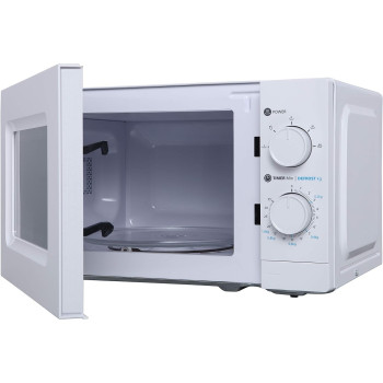 Midea 20 Liters Solo Microwave Oven With 5 Power Levels, 700W, Child Safety Lock, Defrost Function, 35 Minutes Timer, Fast Reheat, Push Button Door Opening, Good For Home And Office, White, MO20MWH, 1 Year Warranty