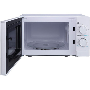 Midea 20 Liters Solo Microwave Oven With 5 Power Levels, 700W, Child Safety Lock, Defrost Function, 35 Minutes Timer, Fast Reheat, Push Button Door Opening, Good For Home And Office, White, MO20MWH, 1 Year Warranty
