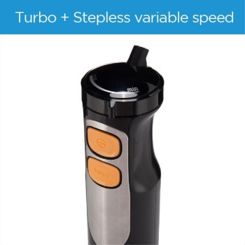 Midea Hand Blender With Stainless Steel Blade, 400W Powerful With DC Motor For Long Life And Low Noise, Variable Speed For Soups Smoothie, Turbo Speed For Heavy Duty Purposes, MJBH4001W, 1 Year Warranty