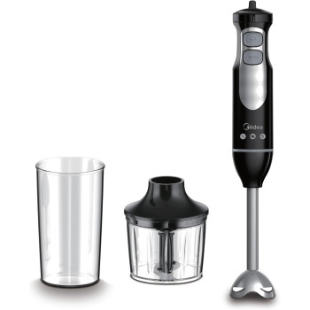 Midea Hand Blender With Stainless Steel Blade, 400W Powerful With DC Motor For Long Life And Low Noise, Variable Speed For Soups Smoothie, Turbo Speed For Heavy Duty Purposes, MJBH4001W, 1 Year Warranty