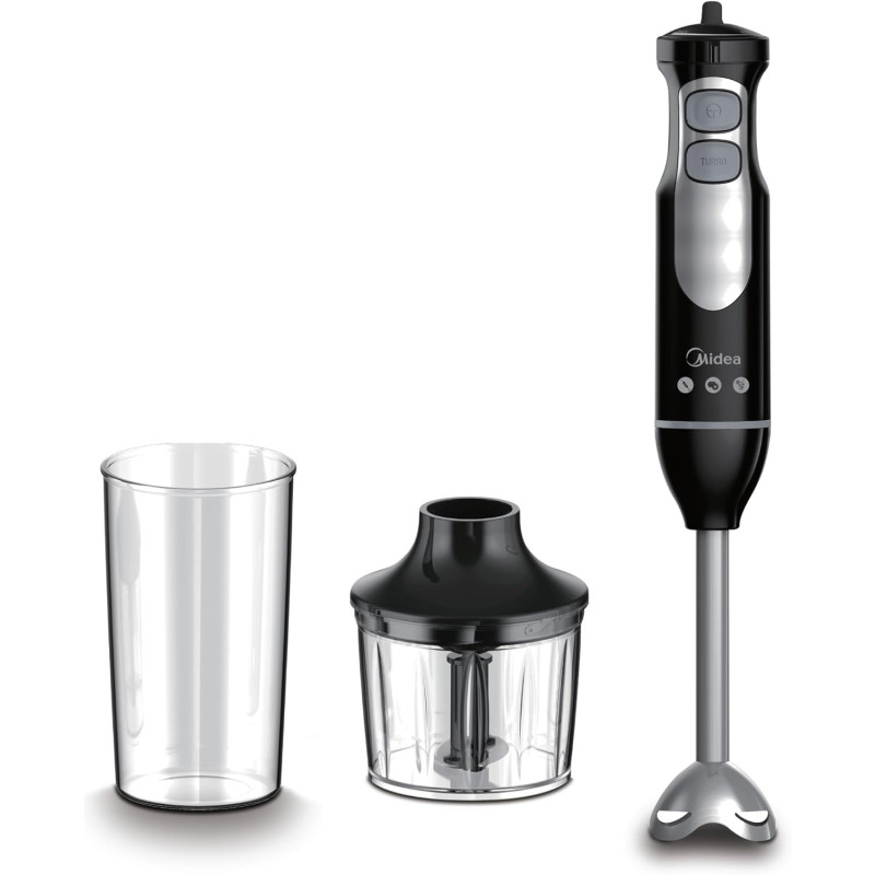 Midea Hand Blender With Stainless Steel Blade, 400W Powerful With DC Motor For Long Life And Low Noise, Variable Speed For Soups Smoothie, Turbo Speed For Heavy Duty Purposes, MJBH4001W, 1 Year Warranty