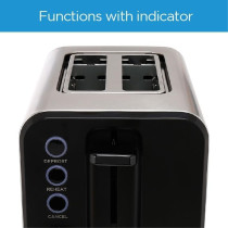 Midea Toaster 2 Slots, 950W With Adjustable Browning Control, Removable Crumb Tray, Automatic Pop Up, Defrost, Warm, Cancel, Auto Power Cut Off Function, 7 Level Settings, MTRW2L20W, 1 Year Warranty