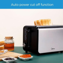 Midea Toaster 2 Slots, 950W With Adjustable Browning Control, Removable Crumb Tray, Automatic Pop Up, Defrost, Warm, Cancel, Auto Power Cut Off Function, 7 Level Settings, MTRW2L20W, 1 Year Warranty