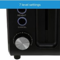 Midea Toaster 2 Slots, 950W With Adjustable Browning Control, Removable Crumb Tray, Automatic Pop Up, Defrost, Warm, Cancel, Auto Power Cut Off Function, 7 Level Settings, MTRW2L20W, 1 Year Warranty