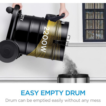 Midea Drum Vacuum Cleaner 2200 Watts, 23 Liters Ultra Large Tank Dust Capacity With Adjustable Tube, Removable And Washable Filter, Rug Floor Nozzle, Blower Function, Best For Home And Office, MDVC23, 1 Year Warranty