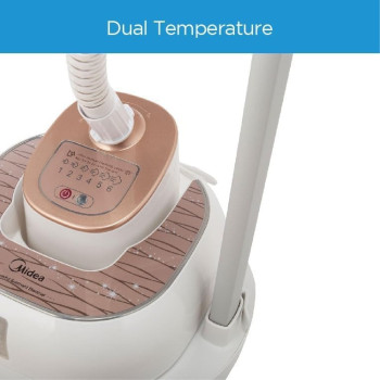 Midea 1800W, 2L Digital Garment Steamer With Detachable Board, Free Angle Adjustable Poles Rotary Wheels Plus Multiple Attachments For Wrinkle Free And Sanitized Garment, MY-GZ20D2W, 1 Year Warranty