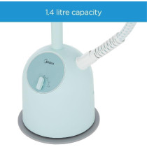 Midea Garment Steamer With 1500W Power, 1.4L Large Water Tank, 3 Power Levels 30G/Min Continuous Steam, 9 Hole Front Point, Powerful Freestanding Fabric Steamer, Good For Home And Business, YGJ15Q1W, 1 Year Warranty