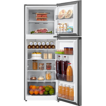 Midea 346L Gross Top Mount Double Door Refrigerator, Frost Free With Smart Sensor And Humidity Control, Active C Fresh, Multi Air Flow, Electronic Control Dark Silver, Twist Ice Maker, MDRT346MTE50D, 1 Year Warranty