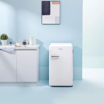 Midea 142L Gross Single Door Retro Style Refrigerator, Compact Size Free Standing, Best For Bedroom, Office And Mini Bar, Freezer Compartment Inside, Quick Cooling And Easy Cleaning, White, MDRD142SLE01, 1 Year Warranty