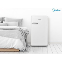 Midea 142L Gross Single Door Retro Style Refrigerator, Compact Size Free Standing, Best For Bedroom, Office And Mini Bar, Freezer Compartment Inside, Quick Cooling And Easy Cleaning, White, MDRD142SLE01, 1 Year Warranty