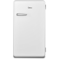 Midea 142L Gross Single Door Retro Style Refrigerator, Compact Size Free Standing, Best For Bedroom, Office And Mini Bar, Freezer Compartment Inside, Quick Cooling And Easy Cleaning, White, MDRD142SLE01, 1 Year Warranty