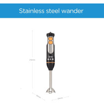 Midea 4 In 1 Hand Blender Chopper And Whisk, Multifunctional Blender With Stainless Steel Blade, 600W Powerful With DC Motor, Low Noise, Variable Speed For Soups, Smoothie, Chopping, Turbo Speed, MJBH6001W, 1 Year Warranty