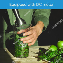 Midea 4 In 1 Hand Blender Chopper And Whisk, Multifunctional Blender With Stainless Steel Blade, 600W Powerful With DC Motor, Low Noise, Variable Speed For Soups, Smoothie, Chopping, Turbo Speed, MJBH6001W, 1 Year Warranty