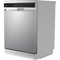 Midea Smart Freestanding Dishwasher, 14 Place Settings, 8 Programs, Wi-Fi, Delay Start And Half Load Function, Silent And High Energy Efficient, Rapid Wash, Child Lock, Self Cleaning Silver, WQP14-W7633CS, 1 Year Warranty