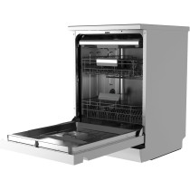 Midea Smart Freestanding Dishwasher, 14 Place Settings, 8 Programs, Wi-Fi, Delay Start And Half Load Function, Silent And High Energy Efficient, Rapid Wash, Child Lock, Self Cleaning Silver, WQP14-W7633CS, 1 Year Warranty
