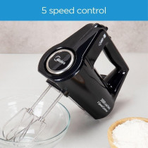 Midea Hand Mixer Electric Whisk 400W With 5 Speeds Plus Turbo Button, Twin Stainless Steel Kneader And Beater For Mixing, Whipping, Whisking, Kneading, Light Weight Egg Beater With Ergonomic Design, HM0293, 1 Year Warranty