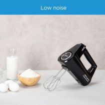 Midea Hand Mixer Electric Whisk 400W With 5 Speeds Plus Turbo Button, Twin Stainless Steel Kneader And Beater For Mixing, Whipping, Whisking, Kneading, Light Weight Egg Beater With Ergonomic Design, HM0293, 1 Year Warranty