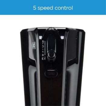 Midea Hand Mixer Electric Whisk 400W With 5 Speeds Plus Turbo Button, Twin Stainless Steel Kneader And Beater For Mixing, Whipping, Whisking, Kneading, Light Weight Egg Beater With Ergonomic Design, HM0293, 1 Year Warranty