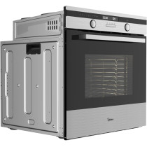 Midea Built In Electric Oven With Fan, 60 Cm, Silver And Black, 65Dae40139, 1 Year Warranty
