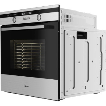 Midea Built In Electric Oven With Fan, 60 Cm, Silver And Black, 65Dae40139, 1 Year Warranty