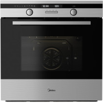 Midea Built In Electric Oven With Fan, 60 Cm, Silver And Black, 65Dae40139, 1 Year Warranty