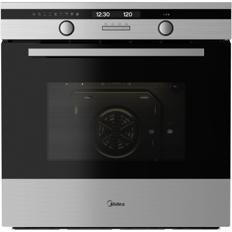 Midea Built In Electric Oven With Fan, 60 Cm, Silver And Black, 65Dae40139, 1 Year Warranty