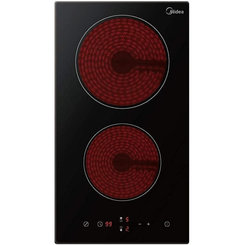Midea Ceramic Hob, Domino 30cm Schott Glass, Black Finish, MCHD301, 1 Year Warranty