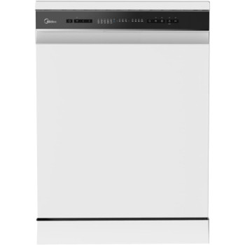 Midea Smart Freestanding Dishwasher, 14 Place Settings, 8 Programs, Wi-Fi, Delay Start And Half Load Function, Silent And High Energy Efficient, Rapid Wash, Child Lock, Self Cleaning White, WQP14-W7633CW, 1 Year Warranty