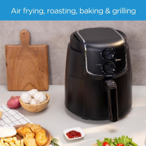 Midea 3.5L Air Fryer, 1500W With Dual Cyclone Rapid Hot Technology For Frying, Grilling, Broiling, Roasting, Baking And Toasting, Timer Up To 60 Minutes, Temperature Control 200 Degree C, MFTN35D2, Black, 1 Year Warranty
