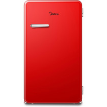 Midea 142L Gross Single Door Retro Style Refrigerator, Compact Size Free Standing, Best For Bedroom, Office And Mini Bar, Freezer Compartment Inside, Quick Cooling And Easy Cleaning, Red, MDRD142SLE32, 1 Year Warranty