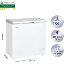 Super General Chest-Freezer 200 Liter Gross Volume, Compact Deep-Freezer With Storage-Basket, Lock And Key, Quick Freeze, White, SGF-222, 1 Year Warranty