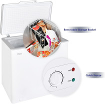 Super General Chest-Freezer 200 Liter Gross Volume, Compact Deep-Freezer With Storage-Basket, Lock And Key, Quick Freeze, White, SGF-222, 1 Year Warranty