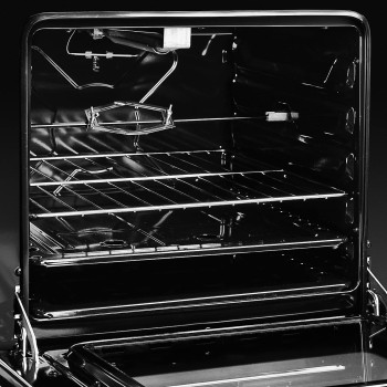 Super General Freestanding Gas-Cooker 4-Burner Full-Safety, Stainless-Steel Cooker, Gas Oven With Rotisserie, Thermostat, Auto-Ignition, Silver, SGC-601-FS, 1 Year Warranty