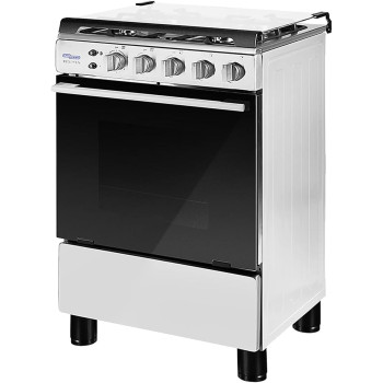 Super General Freestanding Gas-Cooker 4-Burner Full-Safety, Stainless-Steel Cooker, Gas Oven With Rotisserie, Thermostat, Auto-Ignition, Silver, SGC-601-FS, 1 Year Warranty